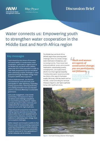 Water connects us: empowering youth to strengthen water cooperation in the Middle East and North Africa Region