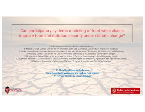 Can participatory systems modeling of food value chains improve food and nutrition security under climate change?