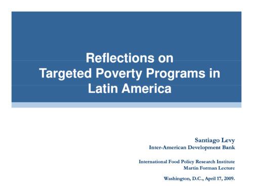 Reflections on Targeted Poverty Programs in Latin America