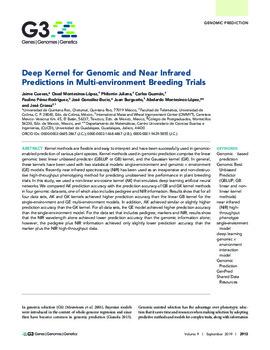 Deep kernel for genomic and near infrared predictions in multi-environment breeding trials