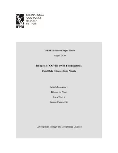 Impacts of COVID-19 on food security: Panel data evidence from Nigeria
