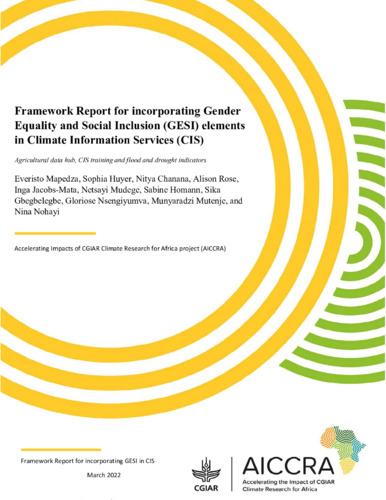 Framework Report for incorporating Gender Equality and Social Inclusion (GESI) elements in Climate Information Services (CIS)