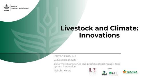 Livestock and Climate: Innovations
