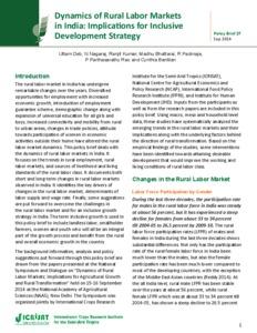 Dynamics of Rural Labor Markets in India: Implications for Inclusive Development Strategy