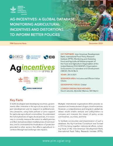 Ag-Incentives: A global database monitoring agricultural incentives and distortions to inform better policies