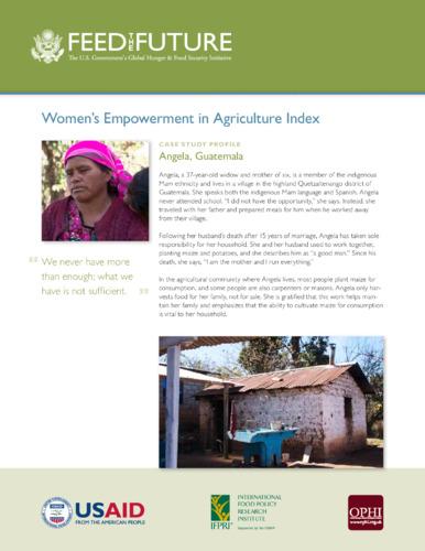 Women's empowerment in agriculture index: case study profile Angela, Guatemala