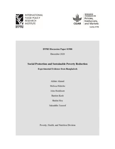 Social protection and sustainable poverty reduction: Experimental evidence from Bangladesh
