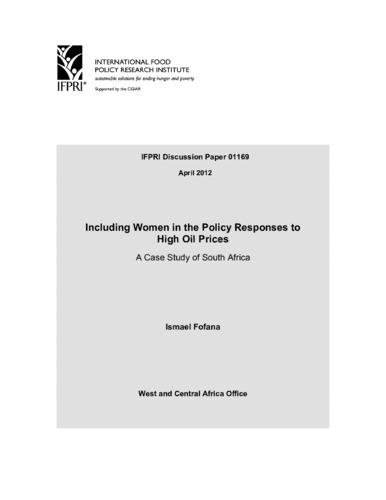Including women in the policy responses to high oil prices: A case study of South Africa