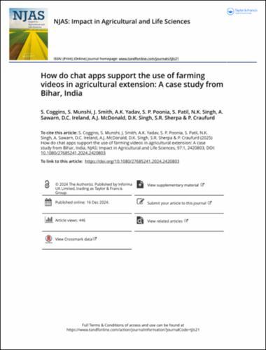 How do chat apps support the use of farming videos in agricultural extension: A case study from Bihar, India