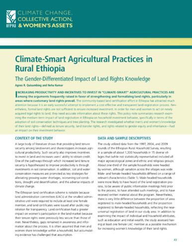 Climate-smart agricultural practices in rural Ethiopia: The gender-differentiated impact of land rights knowledge