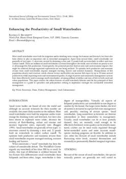 Enhancing the productivity of small waterbodies