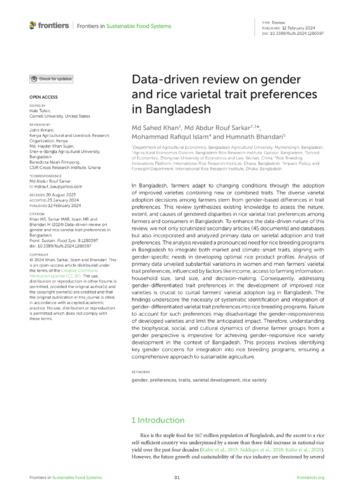 Data-driven review on gender and rice varietal trait preferences in Bangladesh