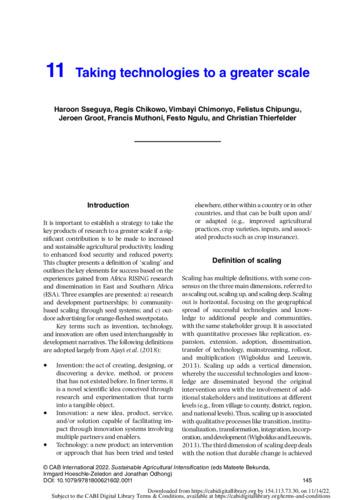 Taking technologies to a greater scale