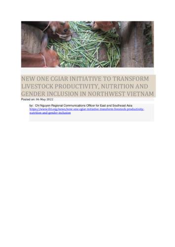 New One CGIAR initiative to transform livestock productivity, nutrition and gender inclusion in northwest Vietnam