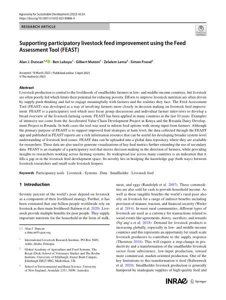 Supporting participatory livestock feed improvement using the Feed Assessment Tool (FEAST)