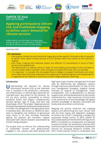 Applying participatory climate risk and livelihoods mapping to define users’ demand for climate services