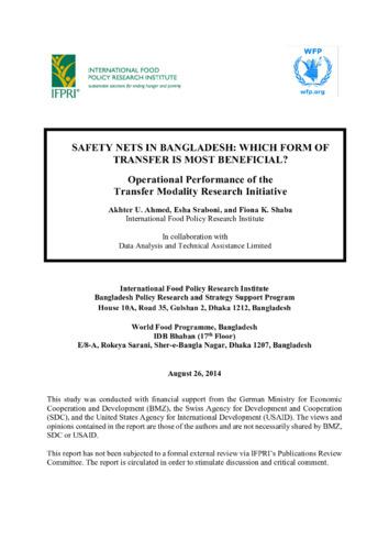 Safety nets in Bangladesh: Which form of transfer is most beneficial? Operational performance of the transfer modality research initiative