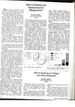 Who's working on aquaculture in mangroves?