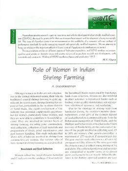 Role of women in Indian shrimp farming