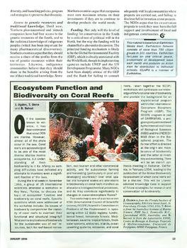 Ecosystem function and biodiversity on coral reefs