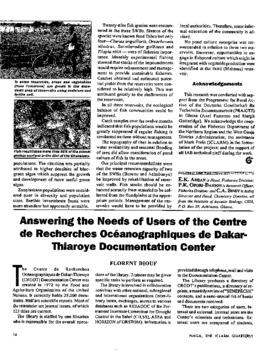 Answering the needs of users of the Centre de Recherches Oceanographiques de Dakar-Thiaroye Documentation Center