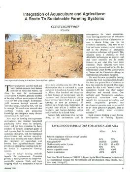 Integration of aquaculture and agriculture: a route to sustainable farming systems