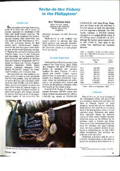 Beche-de-mer fishery in the Philippines