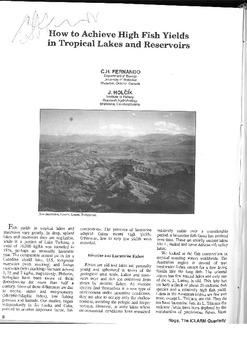 How to achieve high fish yields in tropical lakes and reservoirs