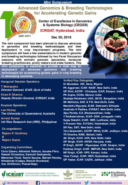 Advanced Genomics and Breeding Technologies to Accelerate Genetic Gains