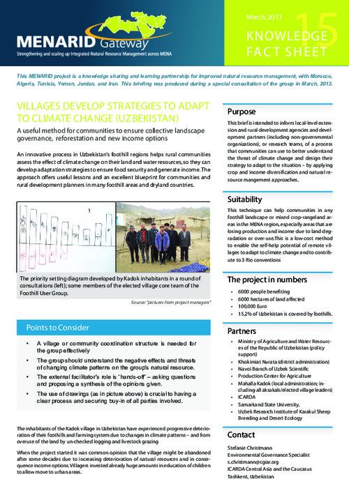 Villages develop strategies to adapt to climate change (Uzbekistan)