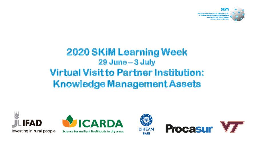 2020 SKiM Learning Week - KM Assets of CCU-IFAD