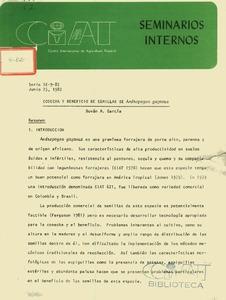 Cosecha y beneficio de semillas de Andropogon gayanus