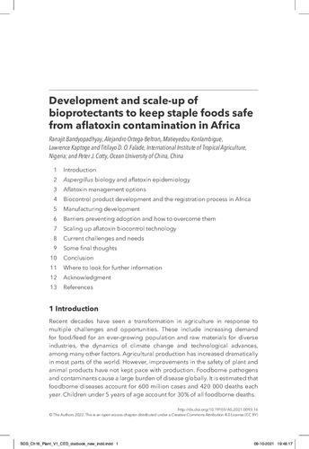 Development and scale-up of bioprotectants to keep staple foods safe from aflatoxin contamination in Africa