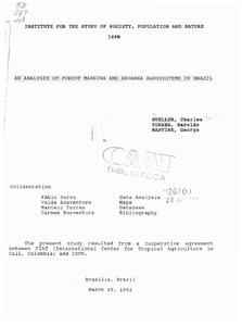 An analysis of forest margins and savanna agrosystems in Brazil