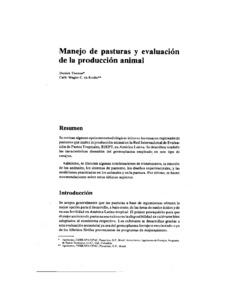 Manejo de pasturas y evaluacion de la produccion animal
