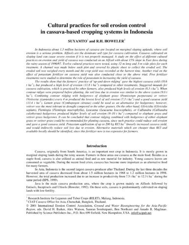 Cultural practices for soil erosion control in cassava-based cropping systems in Indonesia