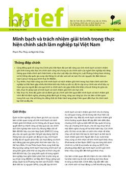 Minh bạch và trách nhiệm giải trình trong thực hiện chính sách lâm nghiệp tại Việt Nam