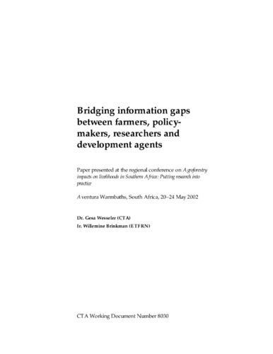 Bridging information gaps between farmers, policy-makers, researchers and development agents