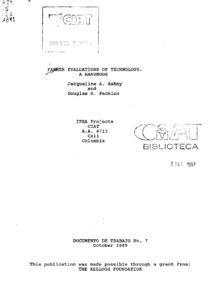 Farmer evaluations of technology: a handbook