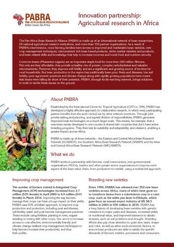 Innovation partnership: agricultural research in Africa