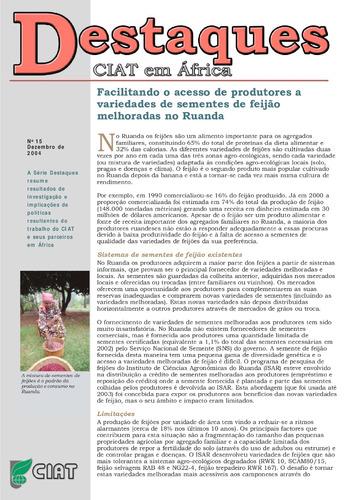 Facilitando o acesso de produtores a variedades de sementes de feijão melhoradas no Ruanda