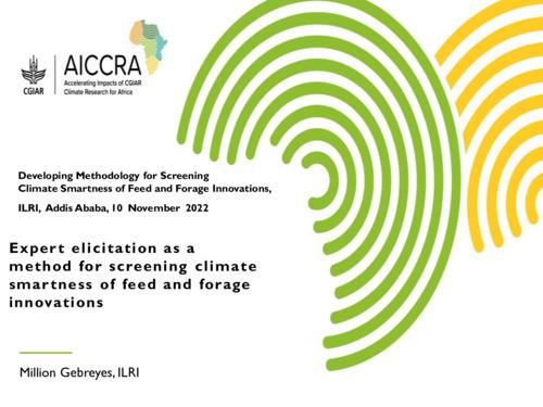Expert elicitation as a method for screening climate smartness of feed and forage innovations
