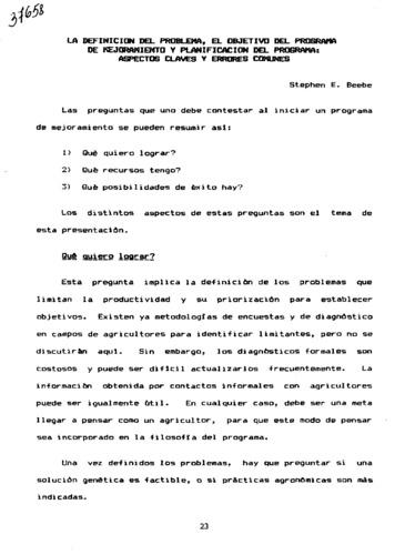 La definicion del problema, el objetivo del programa de mejoramiento y planificacion del programa: aspectos claves y errores comunes