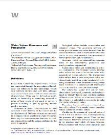 Water values: discourses and perspective