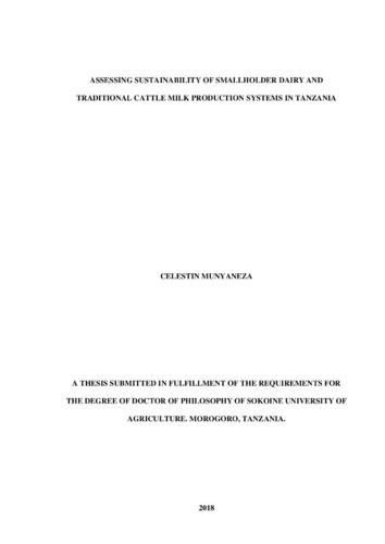 Assessing sustainability of smallholder dairy and traditional cattle milk production systems in Tanzania