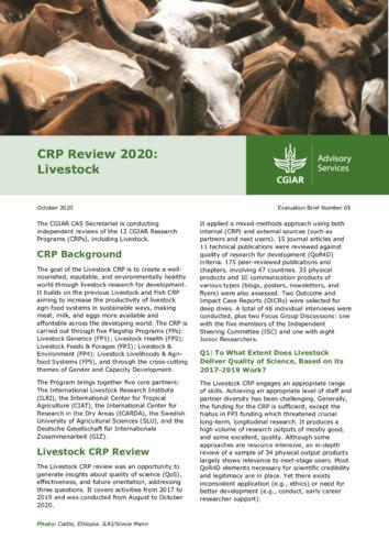 CRP 2020 Reviews: Livestock