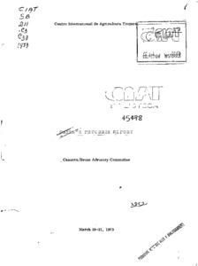 Cassava progress report: cassava/swine advisory committee