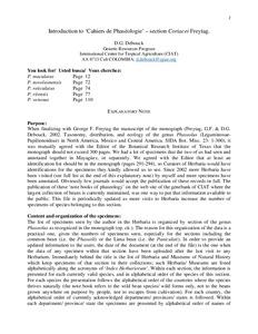 Introduction to Cahiers de Phaséologie - section Coriacei Freytag