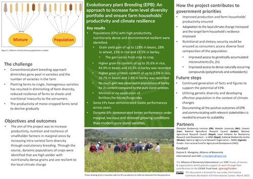 Evolutionary plant Breeding (EPB): An approach to increase farm level diversity portfolio and ensure farm households’ productivity and climate resilience