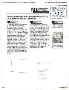Environmental and sustainability indicators for Latin America and the Caribbean